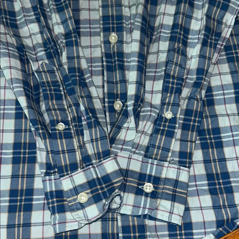 J. Crew Blue and White Casual Button Down Shirt